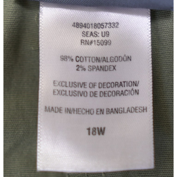 Classic Elements Olive Green Cropped Jacket & Pant Suit Women’s 18W Cotton Blend - Picture 10 of 15